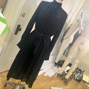 Zimmermann black pleated midi dress